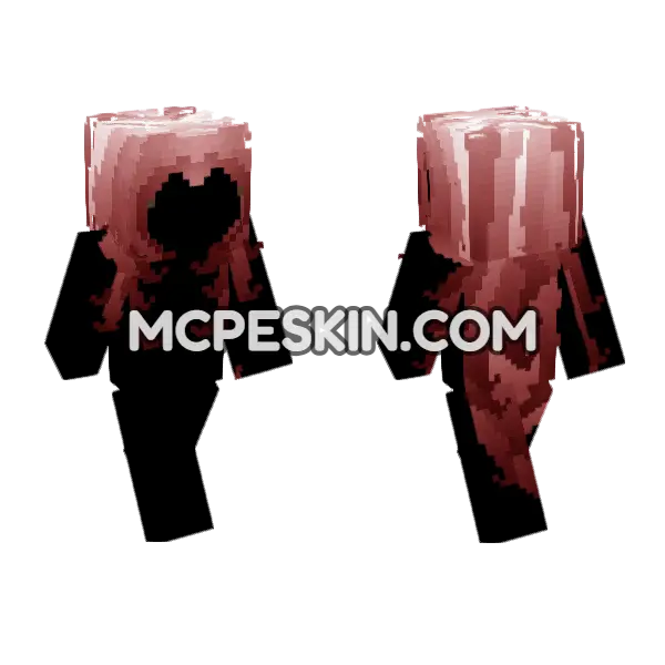 HD Hair Long Ombre Layers Minecraft Bedrock skin, front and back