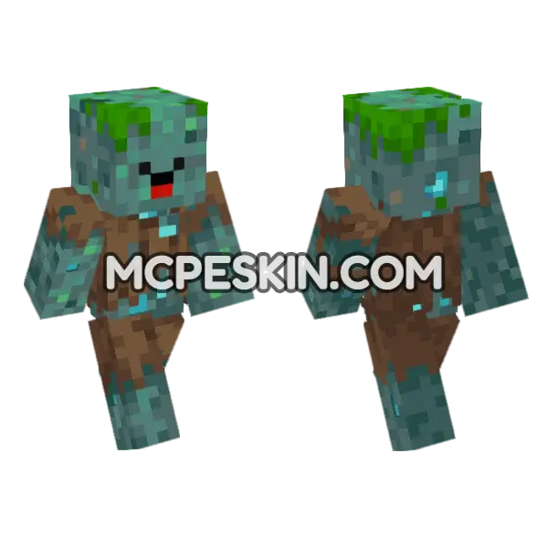 He Drowned Minecraft Bedrock skin, front and back