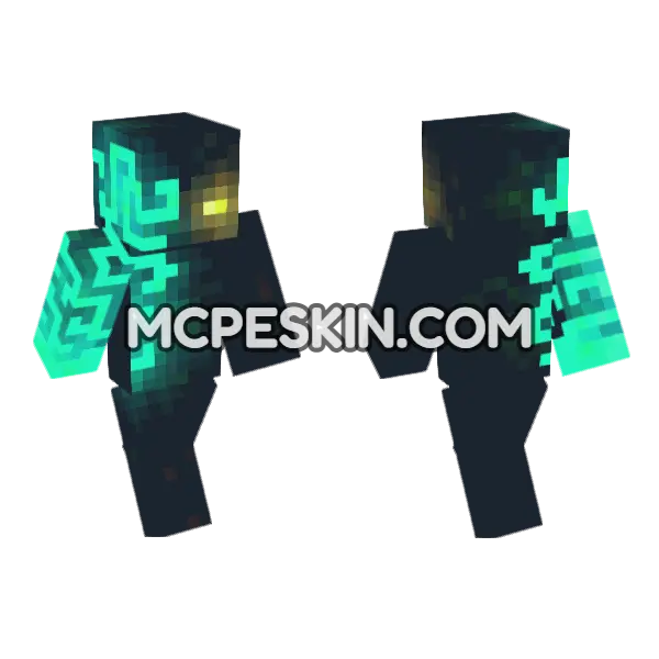 He Glows Minecraft Bedrock skin, front and back