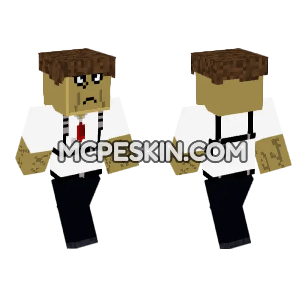 Heart Broken Shedletsky Minecraft Bedrock skin, front and back