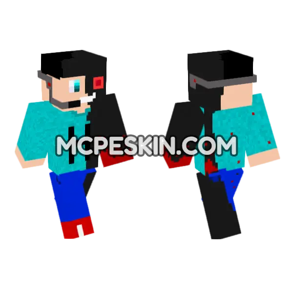 Hec10r Exe Skin Minecraft Bedrock skin, front and back
