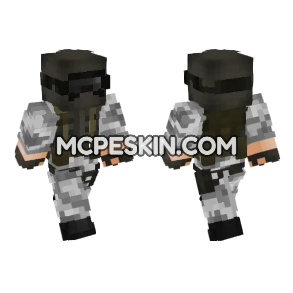 HECU Half-Life Soldier Minecraft Bedrock skin, front and back