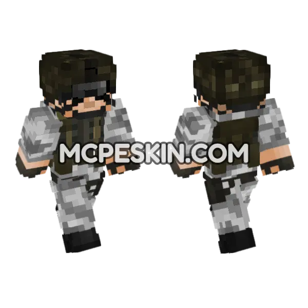 HECU Half Life Soldier Minecraft Bedrock skin, front and back