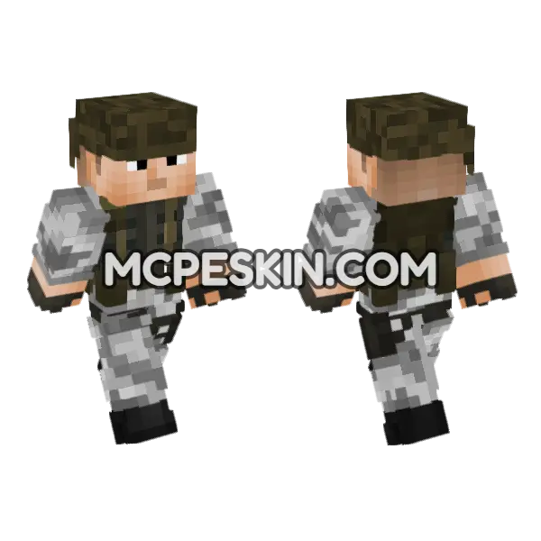 HECU Half-Life Soldier Minecraft Bedrock skin, front and back
