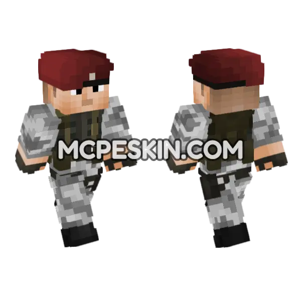 HECU Half-Life Soldier Minecraft Bedrock skin, front and back