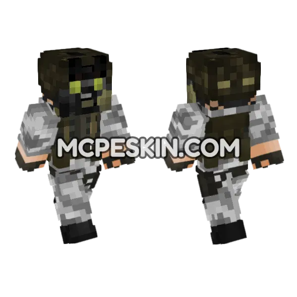 HECU Half-Life Soldier V2 Minecraft Bedrock skin, front and back