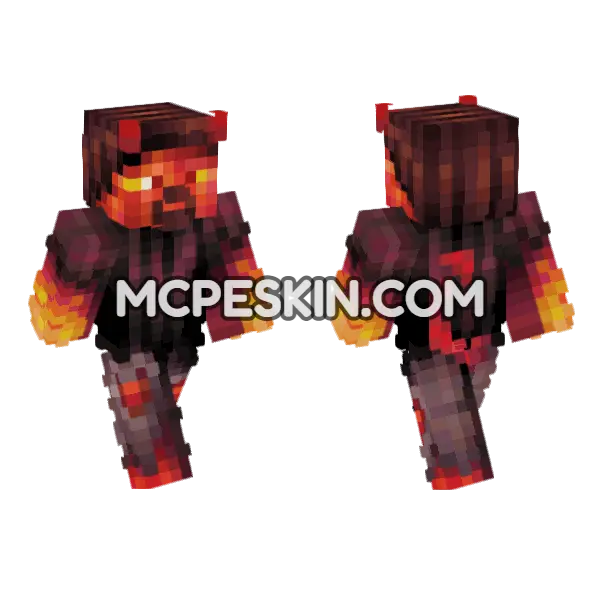 Hell Steve Minecraft Bedrock skin, front and back