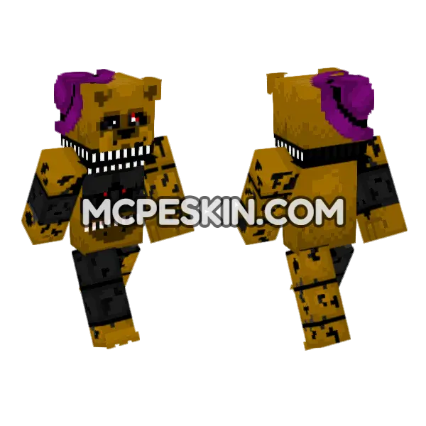 Hellmare Fred Bear Minecraft Bedrock skin, front and back