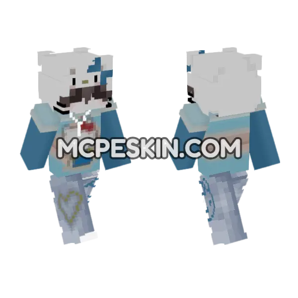 Hello Kitty Boy Minecraft Bedrock skin, front and back