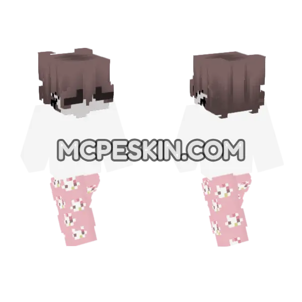 Hello Kitty Match Minecraft Bedrock skin, front and back