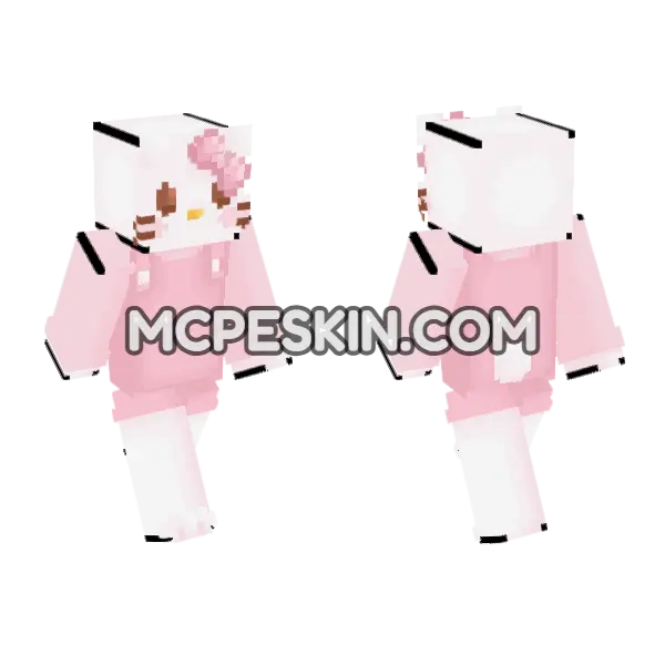 Hello Kitty Sanrio Skin Minecraft Bedrock skin, front and back