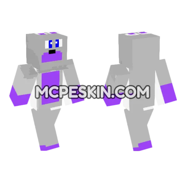 Helpy FNAF 6 Minecraft Bedrock skin, front and back