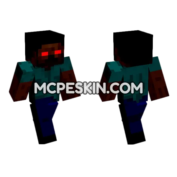 Herobrine Horror Minecraft Bedrock skin, front and back