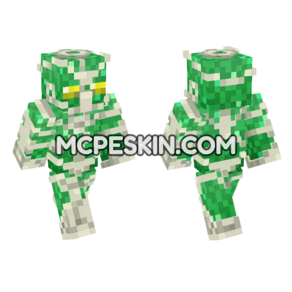 Hierophant Green Skin Minecraft Bedrock skin, front and back