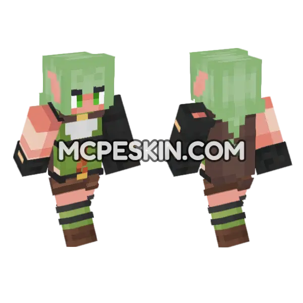 High Elf Archer Minecraft Bedrock skin, front and back