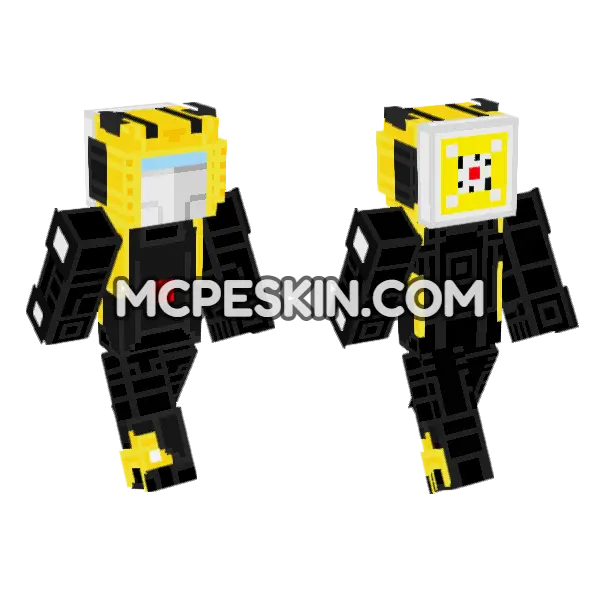 High Octane Bumblebee Minecraft Bedrock skin, front and back
