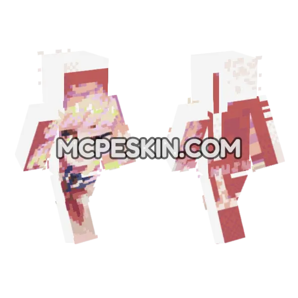 Himiko Toga By Bokusudraws Minecraft Bedrock skin, front and back