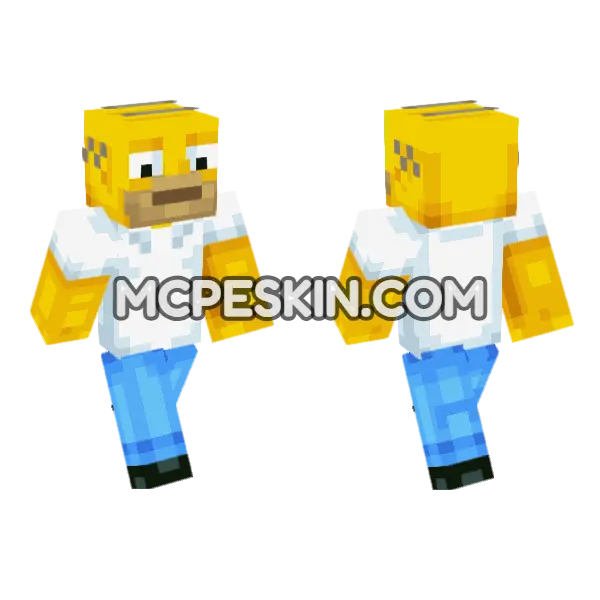 Homer Minecraft Bedrock skin, front and back