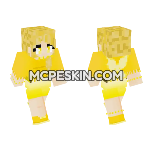 Honey Candy Fairy Minecraft Bedrock skin, front and back