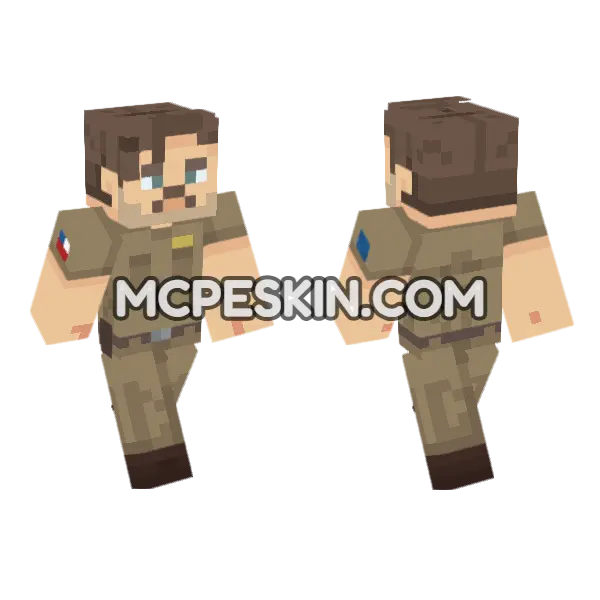Hopper Season 1 Minecraft Bedrock skin, front and back