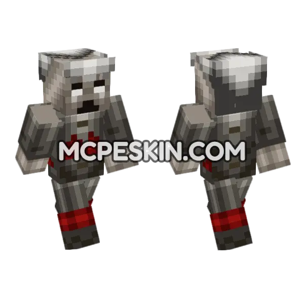 Horror Granny Skin 1 Minecraft Bedrock skin, front and back
