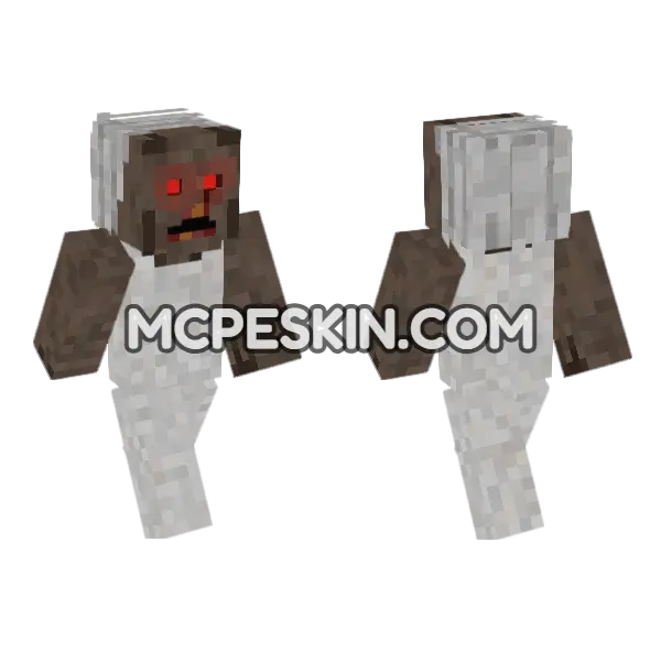 Horror Granny Skin 3 Minecraft Bedrock skin, front and back