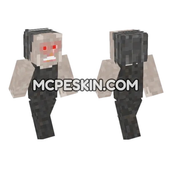 Horror Granny Skin 4 Minecraft Bedrock skin, front and back