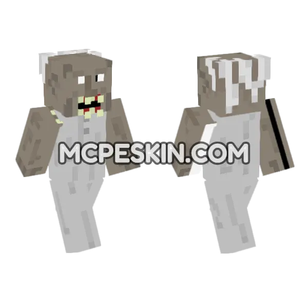 Horror Granny Skin 6 Minecraft Bedrock skin, front and back