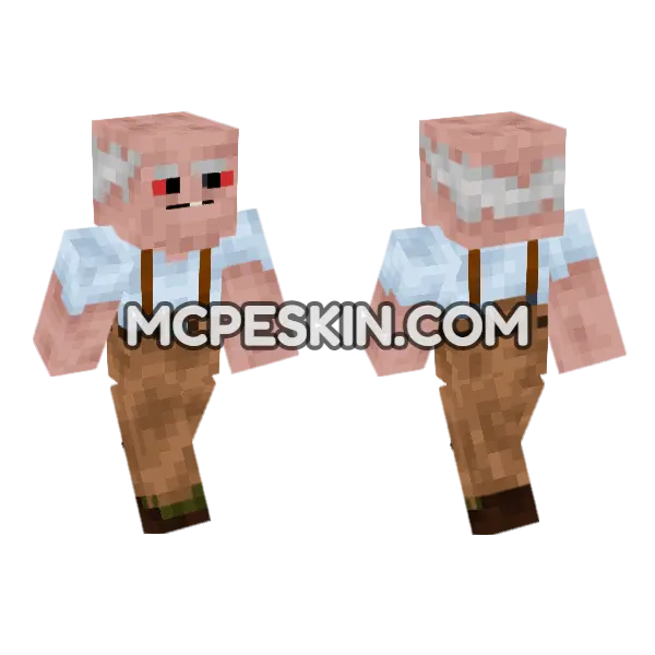 Horror Granny Skin 7 Minecraft Bedrock skin, front and back