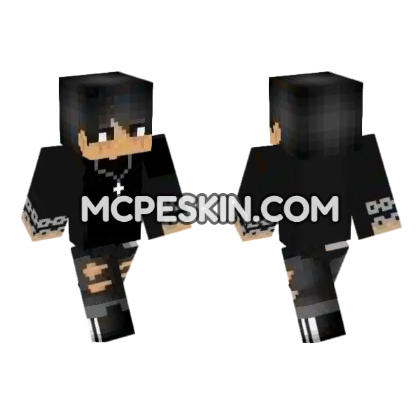 Hot Boy Wolf Minecraft Bedrock skin, front and back