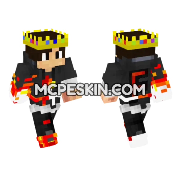 Hot Fire Skin 2 Minecraft Bedrock skin, front and back