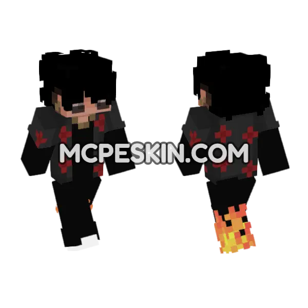 Hot Fire Skin 2 Minecraft Bedrock skin, front and back