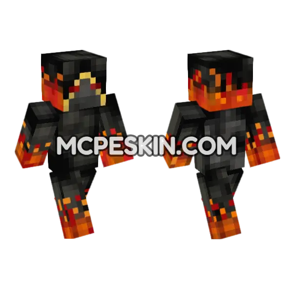 Hot Fire Skin 3 Minecraft Bedrock skin, front and back