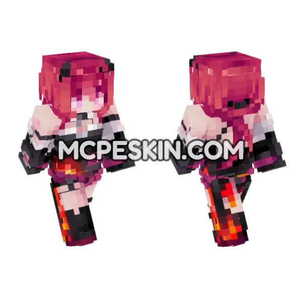 Hot Fire Skin 4 Minecraft Bedrock skin, front and back