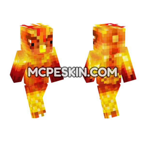 Hot Fire Skin Minecraft Bedrock skin, front and back