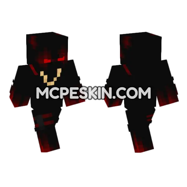 Huddho Red Flames Minecraft Bedrock skin, front and back