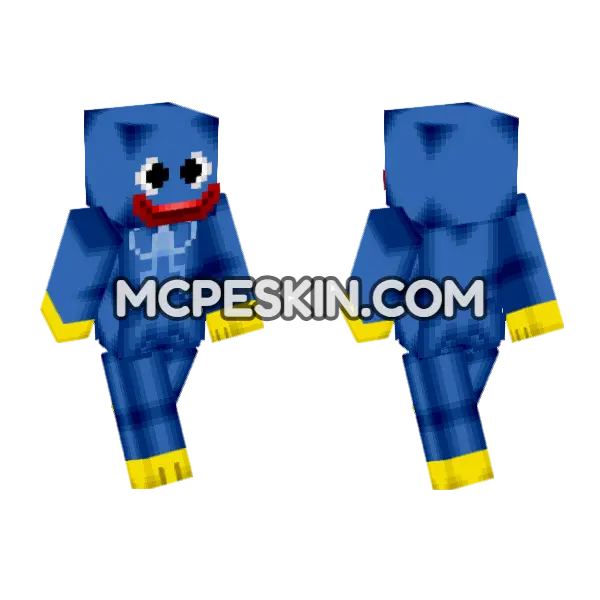 Huggy Wuggy Skin Minecraft Bedrock skin, front and back