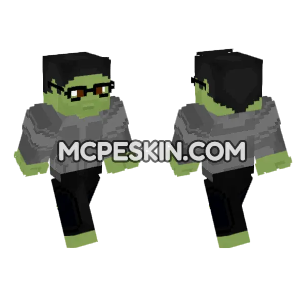 Hulk 6176501 Minecraft Bedrock skin, front and back