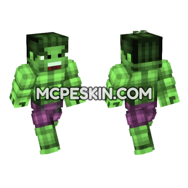 Hulk Skin Minecraft Bedrock skin, front and back