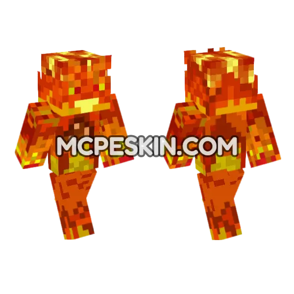 Human Torch Skin Minecraft Bedrock skin, front and back