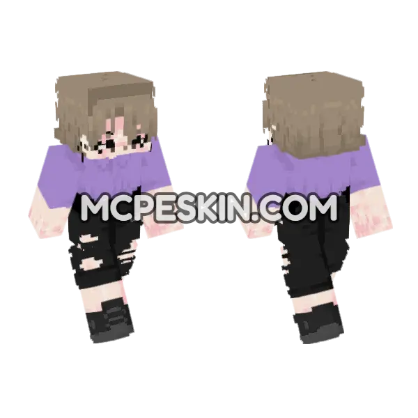 I Died In February Minecraft Bedrock skin, front and back