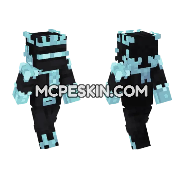 Ice Elemental Minecraft Bedrock skin, front and back