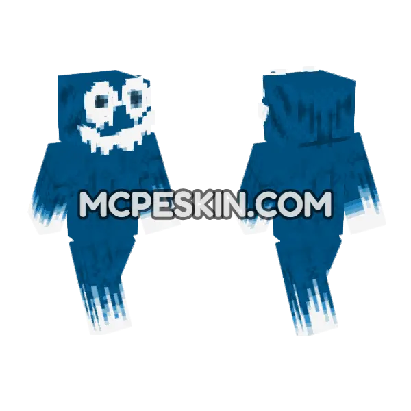 Iced Blue Creature Minecraft Bedrock skin, front and back