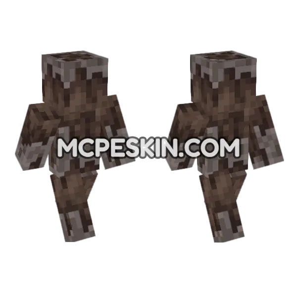Inactive Creaking Heart Minecraft Bedrock skin, front and back
