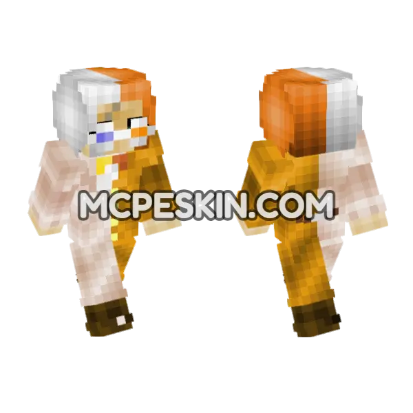 Inazuma Character Minecraft Bedrock skin, front and back