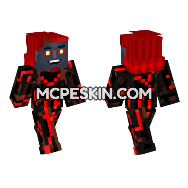 Infernal Warrior Minecraft Bedrock skin, front and back