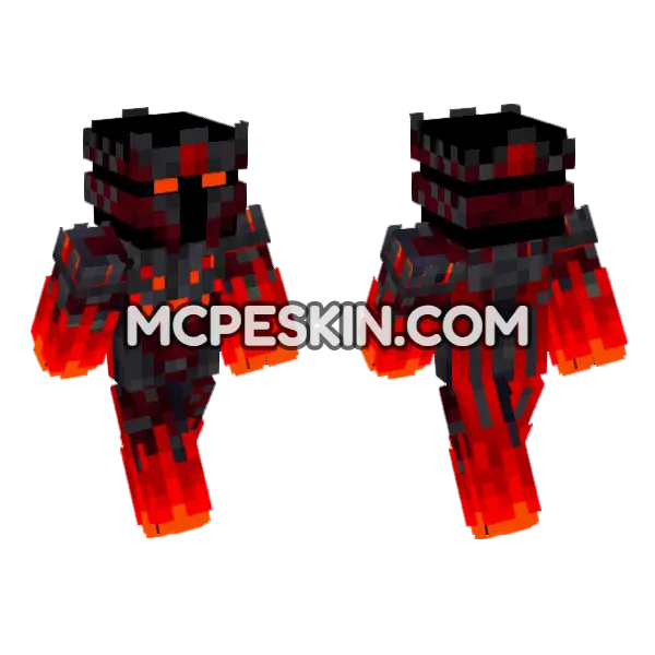Inferno Knight Minecraft Bedrock skin, front and back