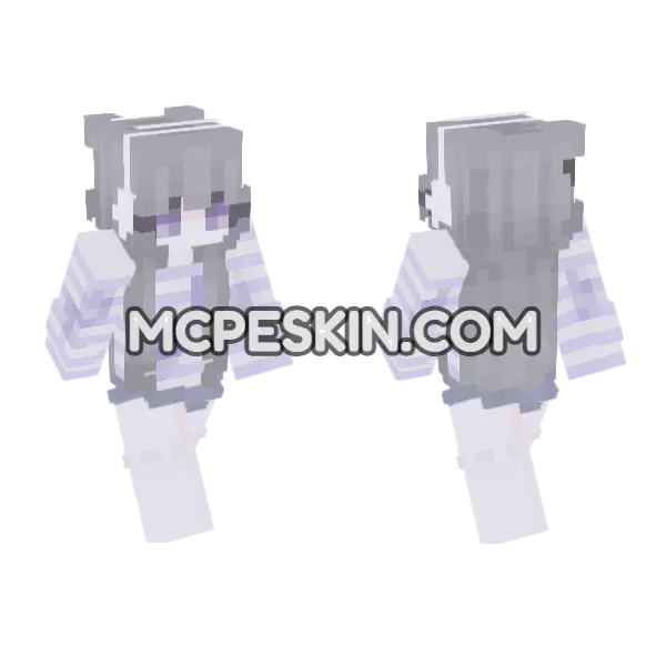 Inori Girl Outfit Minecraft Bedrock skin, front and back