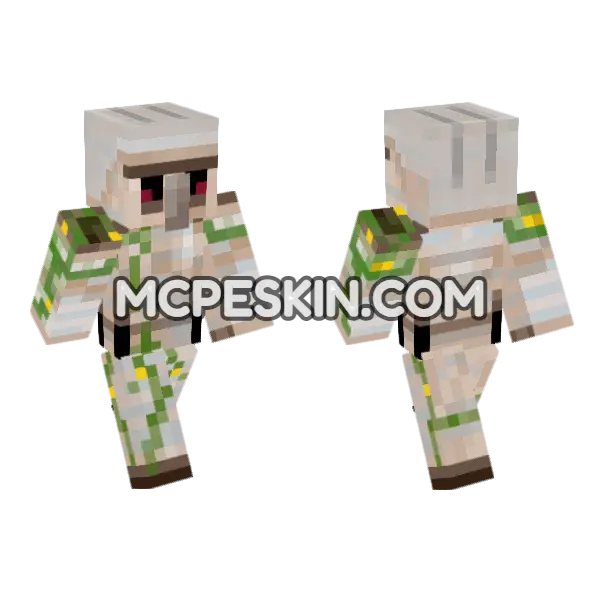 Iron Golem Minecraft Bedrock skin, front and back