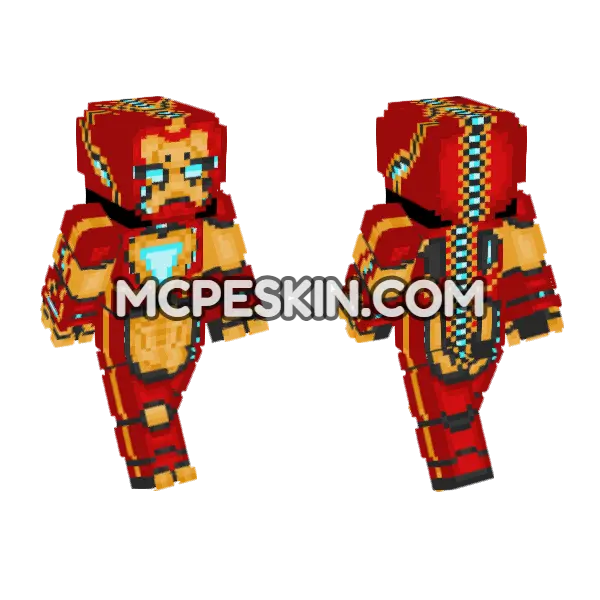 Iron Man In My Style Minecraft Bedrock skin, front and back